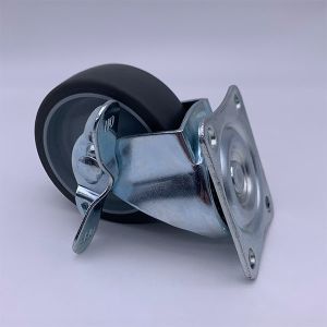 Plain Bearing TPR Tread Furniture Locking Caster Wheels 75mm