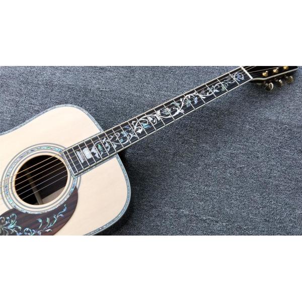 41 inch acoustic guitar,Real Abalone inlays and binding,Ebony fingerboard,Factory Custom Solid spruce top Classic Guitar