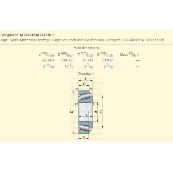 M244249 - M244210, Tapered Roller Bearings - TS (Tapered Single) Imperial 
