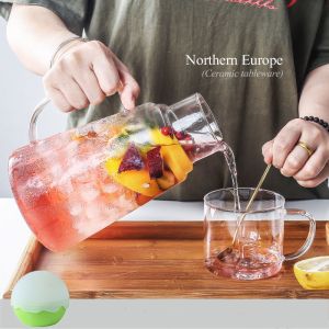 All Applicable Glass Pitcher Set with Cup High Temperature Resistant and Modern