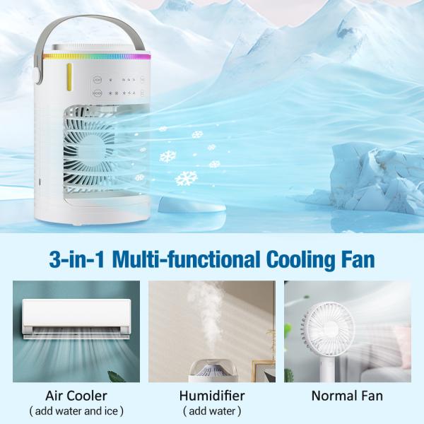 English Operating Language Table Fans Mini Air Conditioner for Water Cooling in Summer