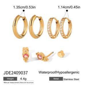 【 HydroTi]】Europe and the United States hot stainless steel zirconia earrings