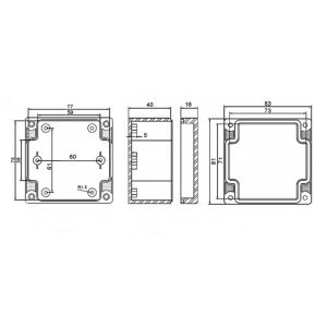 IP65 Waterproof Electric Cctv Junction Box 83*81*56mm