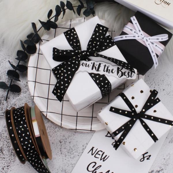 Gift wrapping ribbon polyester customized ribbons with logo