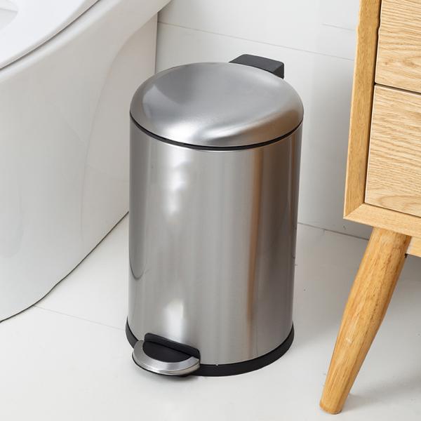 Bathroom Clamshell Pedal Trash Can Stainless Steel Trash Can With Foot Pedal