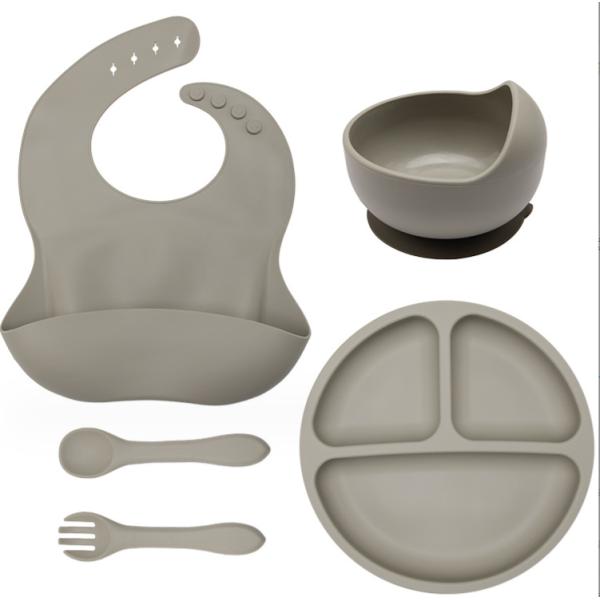 Food Grade Silicone Baby Plate Set Top Seller Newborn Gift Set with None Design Style
