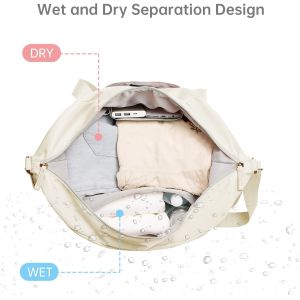 Women Overnight Weekender Tote Bags With Charging Port and Shoe Compartment