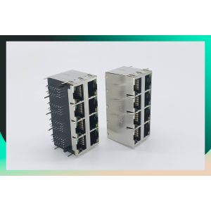 Phosphor Bronze 2 X 4 Port RJ45 Ethernet Jack For Video , Networking