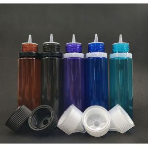 Dropper bottle (Transparent Black) REUSABLE, Child Resistant Cap, Easy Drip Tip