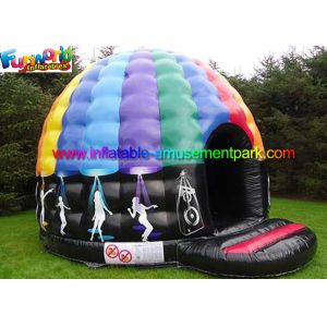 Music Inflatable Disco Dome Bouncy Castles Customized For Dancing
