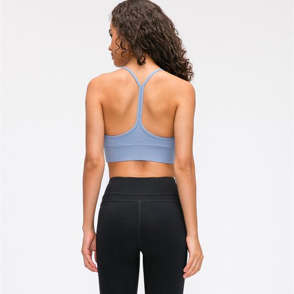 Flow Y Back Solid Color Sports Bra Pro Skin Widened Hem For Running Yoga Gym