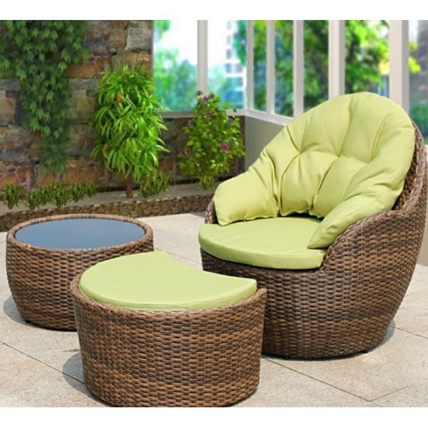 CE BSCI Glass Top Coffee Table Cushions Patio Furniture Sofa Set Furniture Outdoor