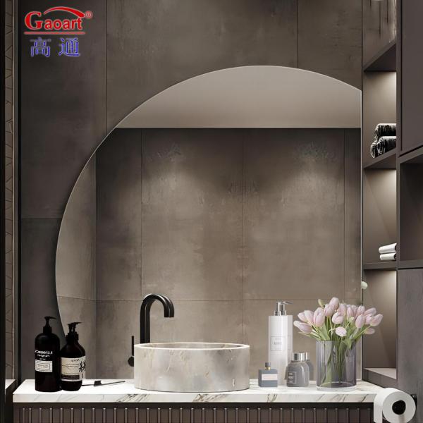 Living Room Silver Float Hallway Bevel Bath Bedroom Decoration Mirror with Design