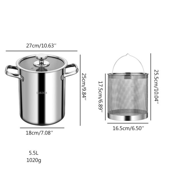 304 Stainless Steel Deep Frying Pots For French Chip Frying