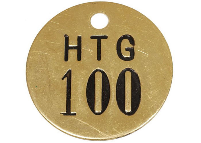 Quality Valve Tags Brass Interlocking Stencils Numbered Tag 1/2&quot; Black Filled for sale