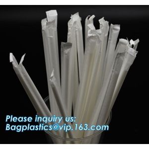 Biodegradable and compostable food grade PLA plastic drinking straw, individual