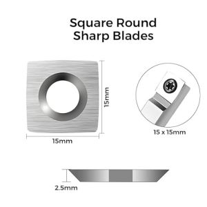 5Pcs Wood Turning Carbide Cutter Inserts Including Round / Square / Diamond