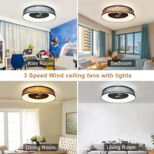 Adjustable Brightness LED Bedroom Fan Lamp 70W 570mm Air Cooler