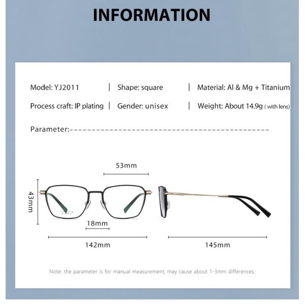 Non Prescription Titanium Cable Temple Eyeglasses Clear Lenses CE