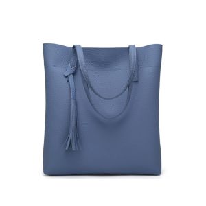 Quality PU Leather Handbags with Tassel Big Capacity Shopping Bags Low Price Shoulder Bag for sale