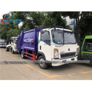 Quality HOWO 5m3 Sanitation Self- Compressed 3tons Garbage Compactor Truck for sale