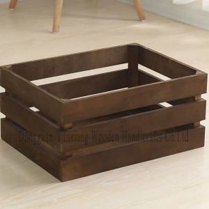 Mini Multicraft Nature Wooden Crates Storage Container, Farmhouse Style