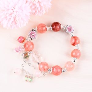 12mm Afghanistan Jade Quartz Heart Carving Crystal Chain Circle Bead Bracelet