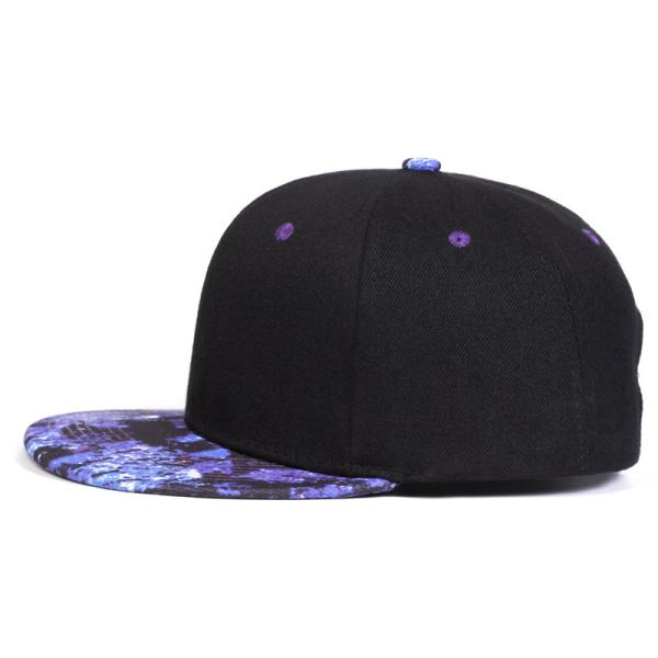 Unisex Purple Starry Sky Printing Hip-Hop Hats Fashion Spring Autumn Outdoor Adjustable Casual Snapback Caps
