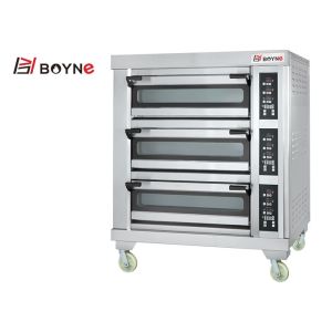 Computer Controlled Stainless Steel Gas Oven For Kitchen Bakery