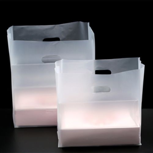 Recycable Custom Logo Reusable Shopping Bags , Frosted Clear Plastic Packaging Bag