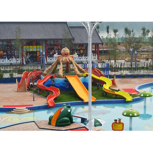 Fiberglass Children Water Slide for a water park Blue / Yellow / customized for Kids Water Park