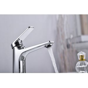 Wash Basin Deck Mounted Mixer Tap Brass Chrome 1 Handle For Bathroom