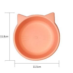 Kids Suction Feeding Bowl Silicone Cat Shaped Food Bowls Customized