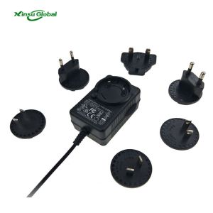UK AU US EU plugs Interchangeable plugs power adapter 12 Volt 2 Amp