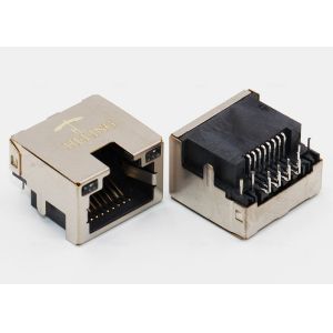 Thru - Hole Offset PCB Low Profile RJ45 Jack Shielded Single Port For Ethernet