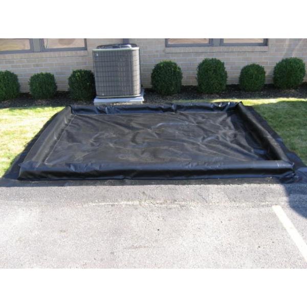 Black Print Car Wash Mats Water Containment Inflatable Wash Pads / Water Collector