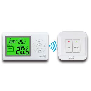 Transmitter / Receiver RF Room Thermostat 7 Day Programmable 6 Time / Temp Per