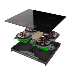 Three Burner Built In Induction Hob Cooktop 6100W Touch Control