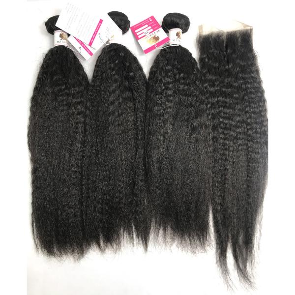 Buy Kinky Straight Human Hair Peruvian Body Weave 22"  No Smell Curling Safe at wholesale prices