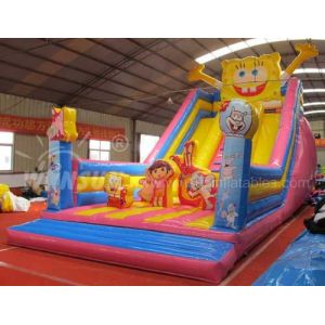 Spongbob Commercial Inflatable Dry Slide For Large Playgrounds 10x5x7m