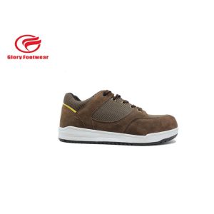 Brown Rubber Sole Sport Safety Shoes For Climbing / Hiking With 200J Steel Toe