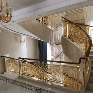 Laser Cut Metal Stair Railing Oxidation Stainless Steel Step Railing