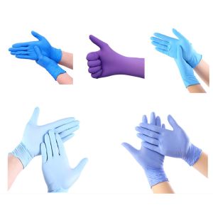 China Powder free disposable nitrile examination gloves on sale