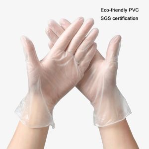 Custom Pvc Disposable Gloves Food Grade Transparent Good Elasticity