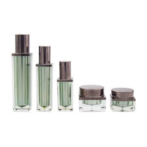 Cosmetic Square Lotion Bottles Cream Jars Acrylic Skincare Set