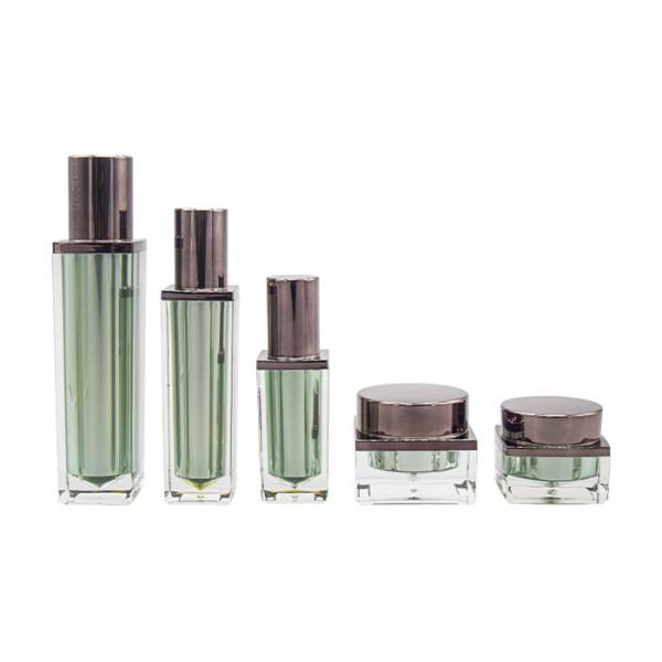 Buy Cosmetic Square Lotion Bottles Cream Jars Acrylic Skincare Set at wholesale prices
