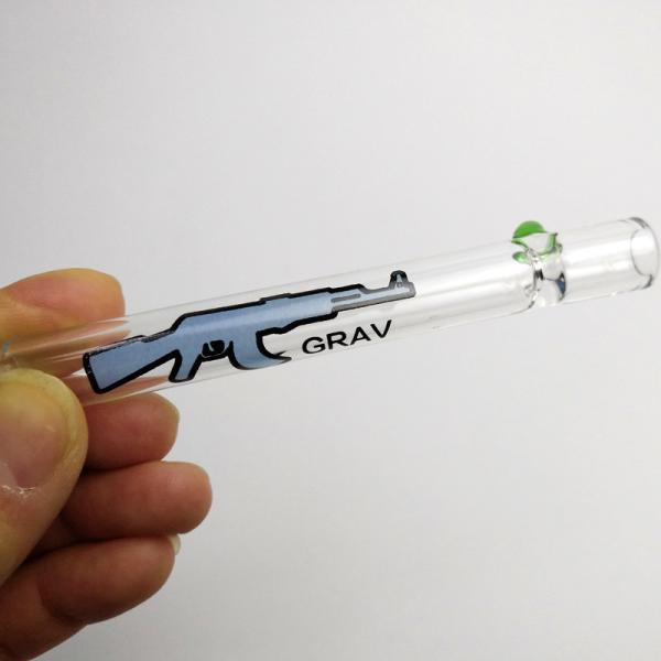 Professional Pyrex Glass Oil Burner Chillum One Hitter Piece With Label