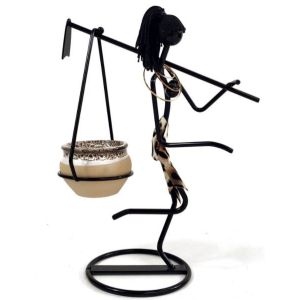 Creative Iron Art Figure Flower Succulent Pot for Home Decoration