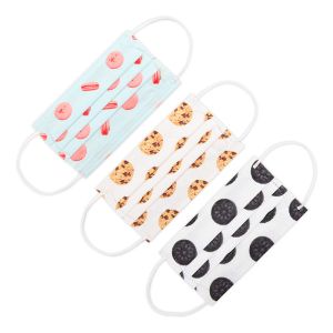 White Blue Fashion Eac Medical Face Mask Kids Print