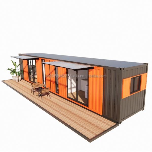 40FT Container Apartment Modular Finished Wooden Houses Customized Color